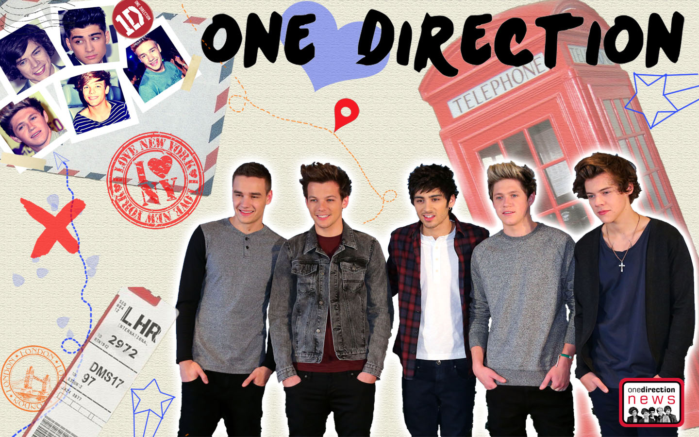 One Direction Wallpaper Harry Zayn Louis Liam And Niall