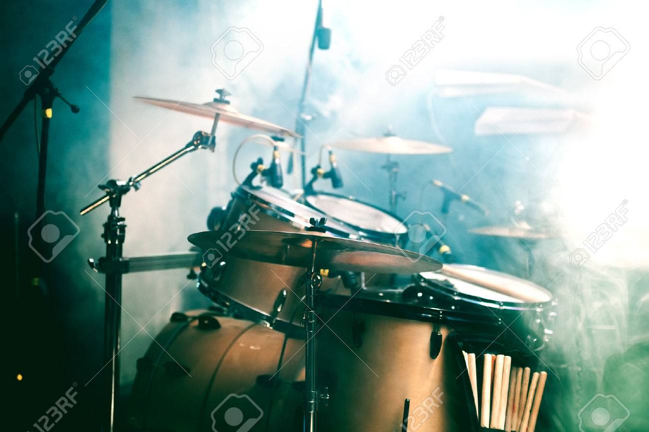 Live Music Background Drum On Stage Stock Photo Picture And