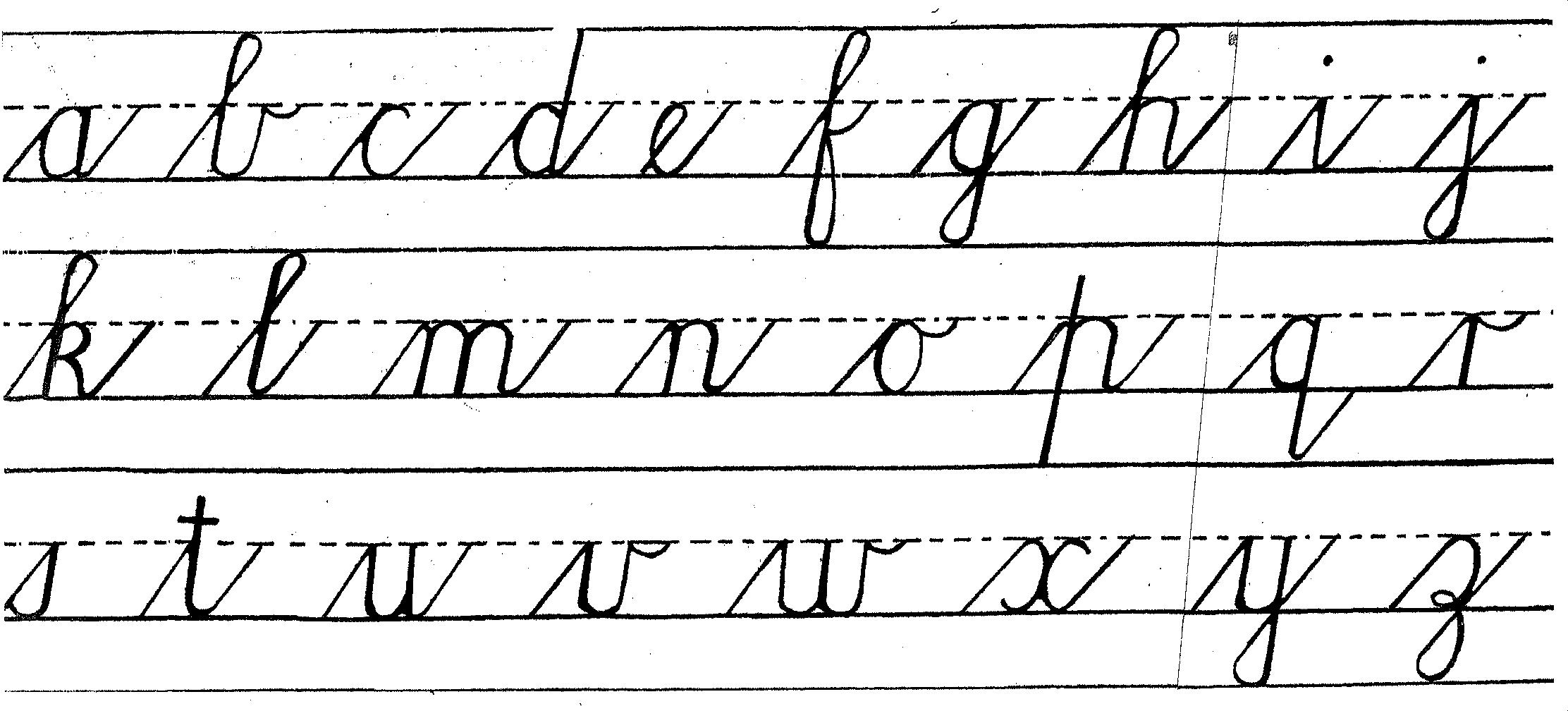 Alphabet Cursive Writing