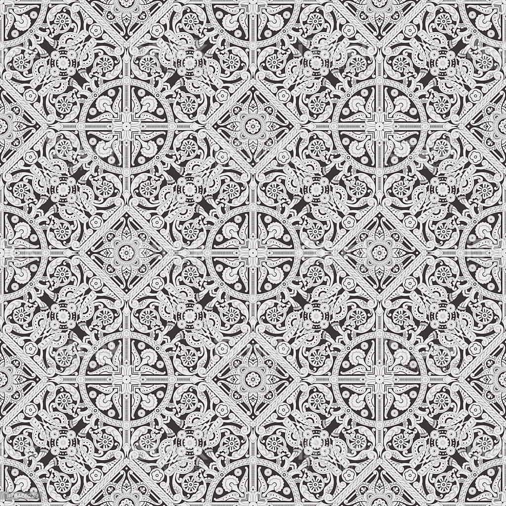 Seamless Tiling Floral Wallpaper Pattern Stock Illustration