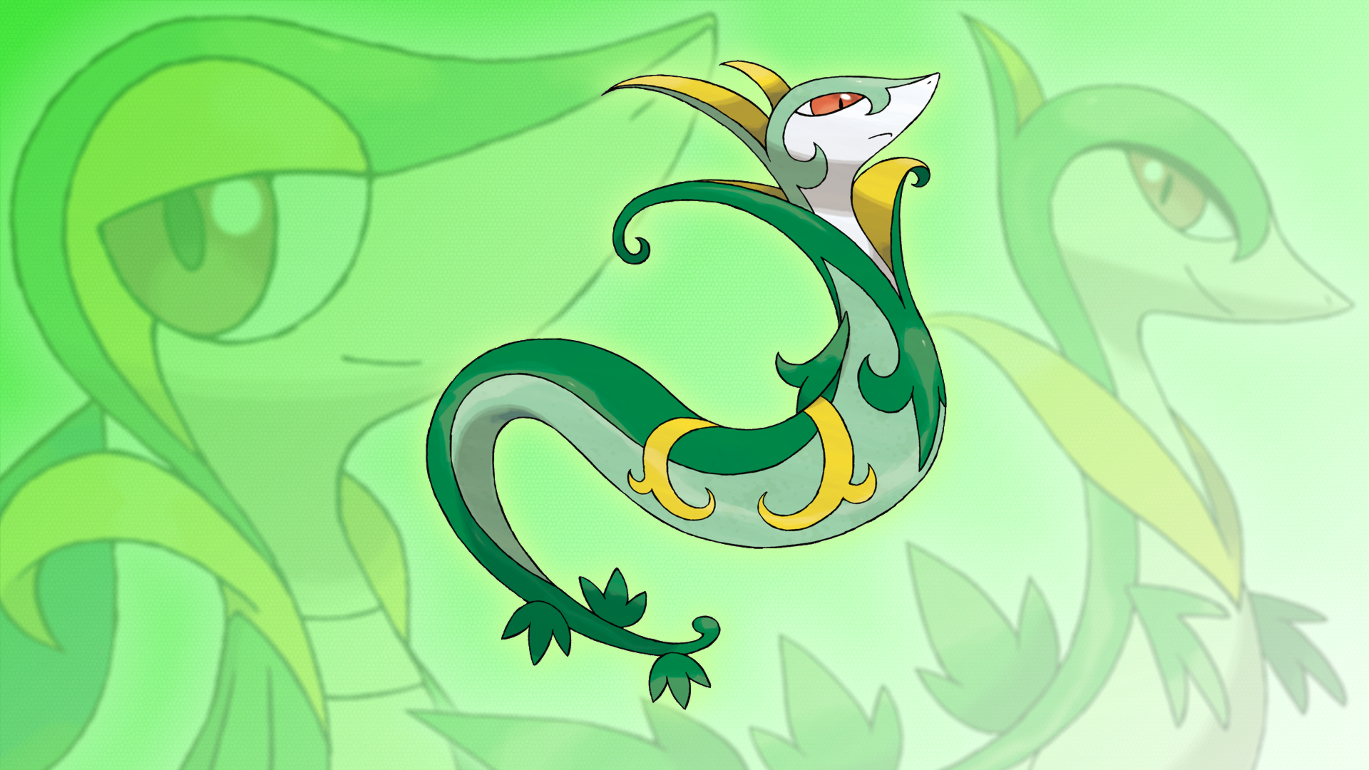 Snivy Servine And Serperior Wallpaper By Glench