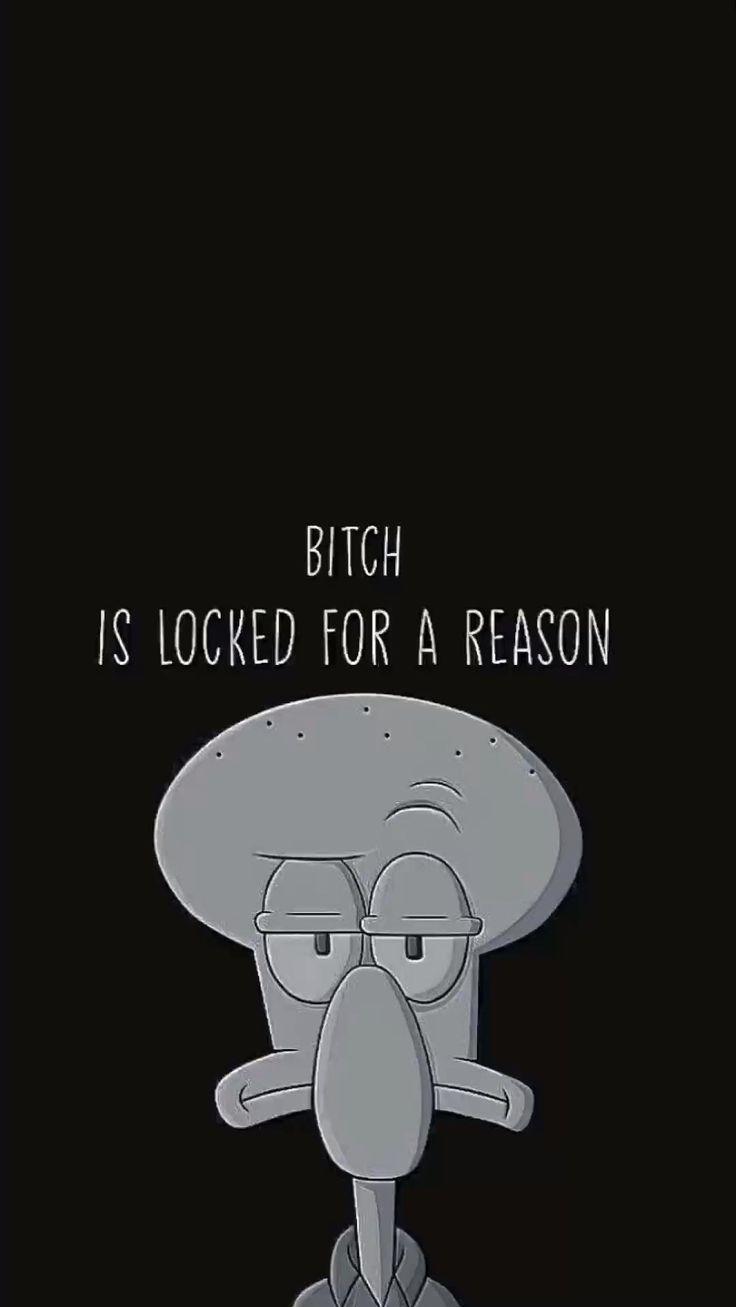 Squidward In Dont Touch My Phone Wallpaper Funny
