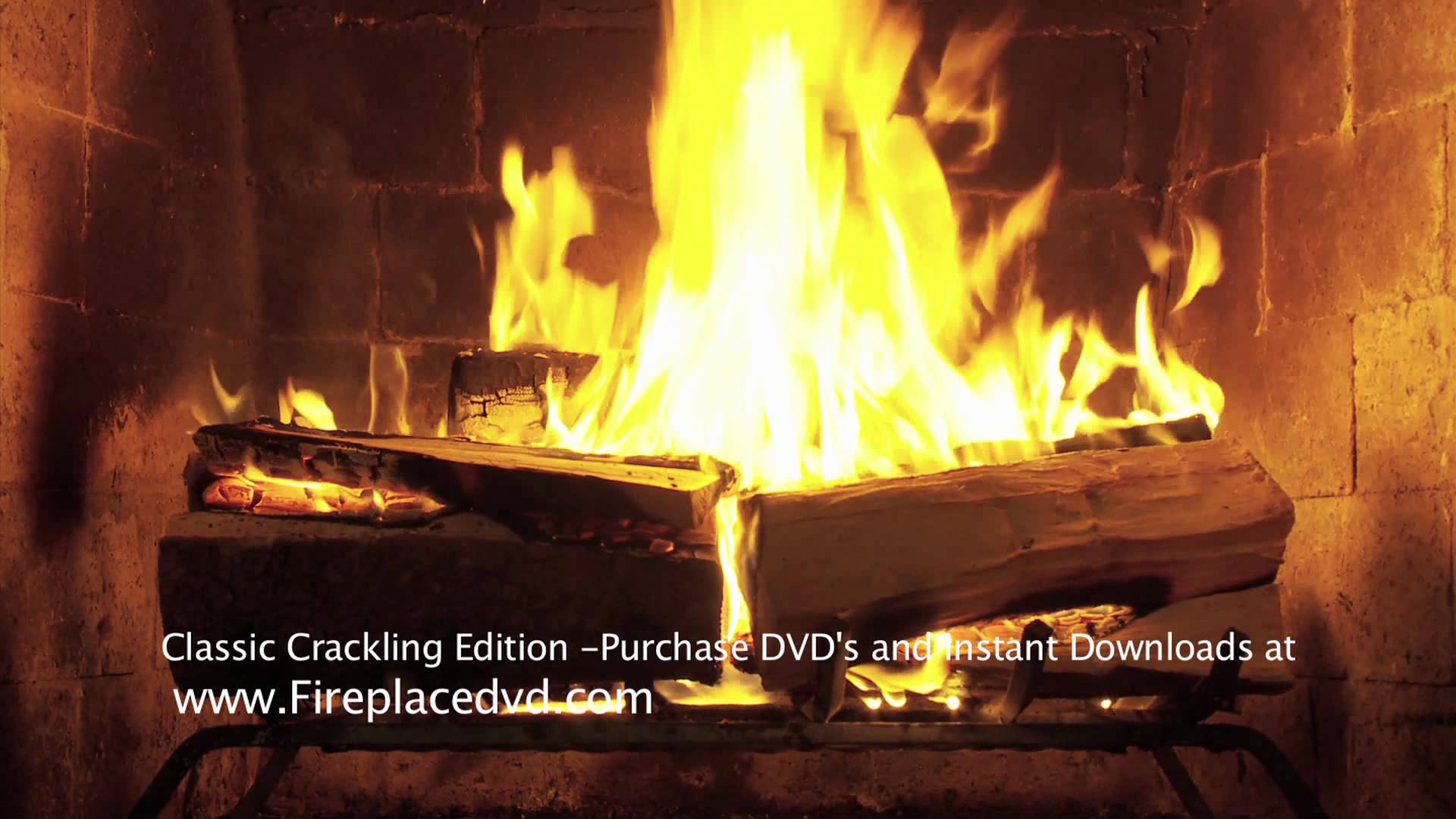 Fireplace Crackling Yule Log In HD 1080p