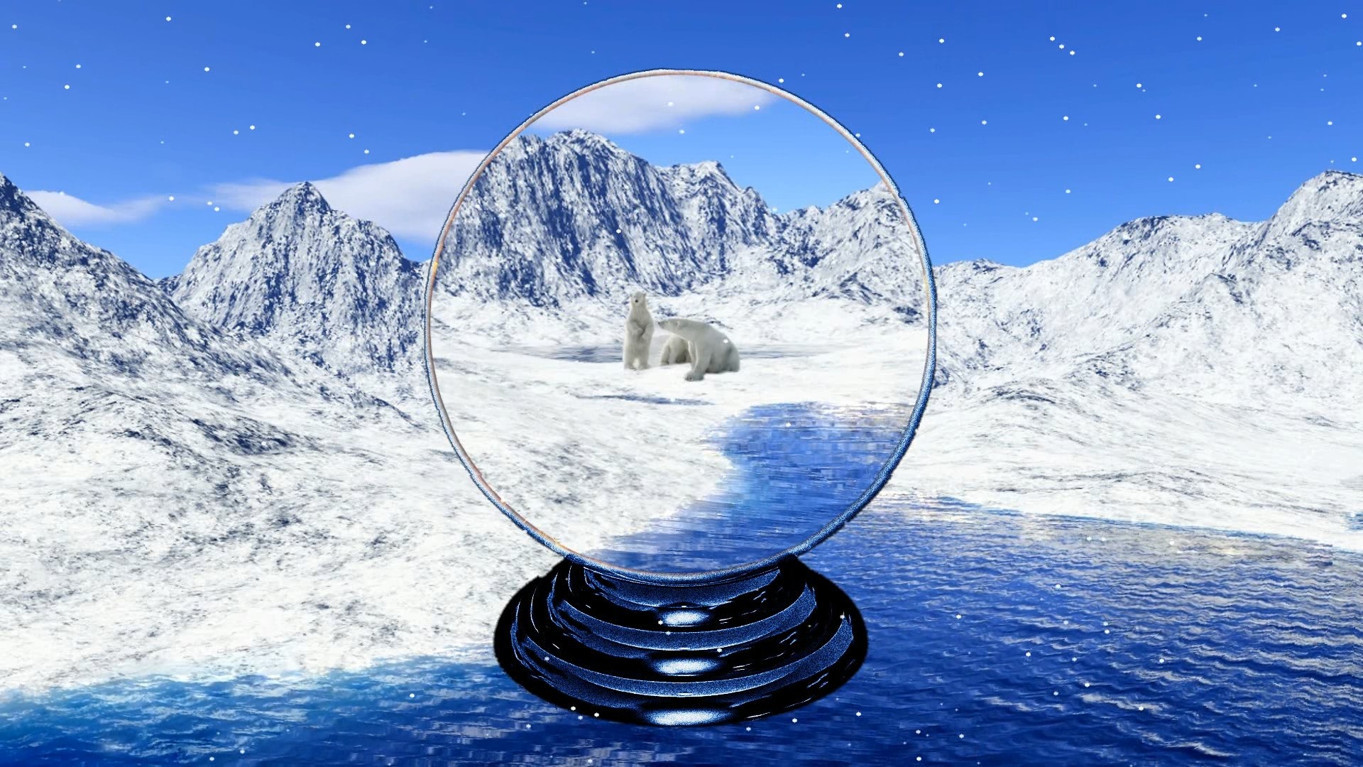 Wincustomize Explore Screensavers Polar Bear Snow Globe