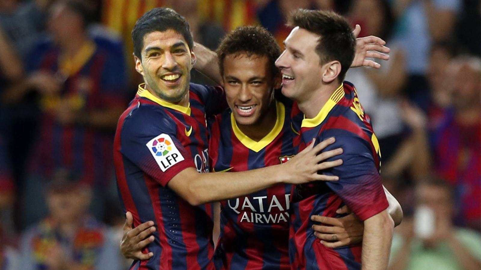 Luis Suarez Messi And Neymar In Fc Barcelona
