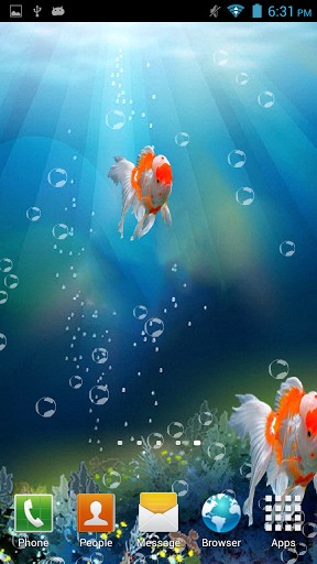 Goldfish Swim 3d Aquarium Lwp App For Android