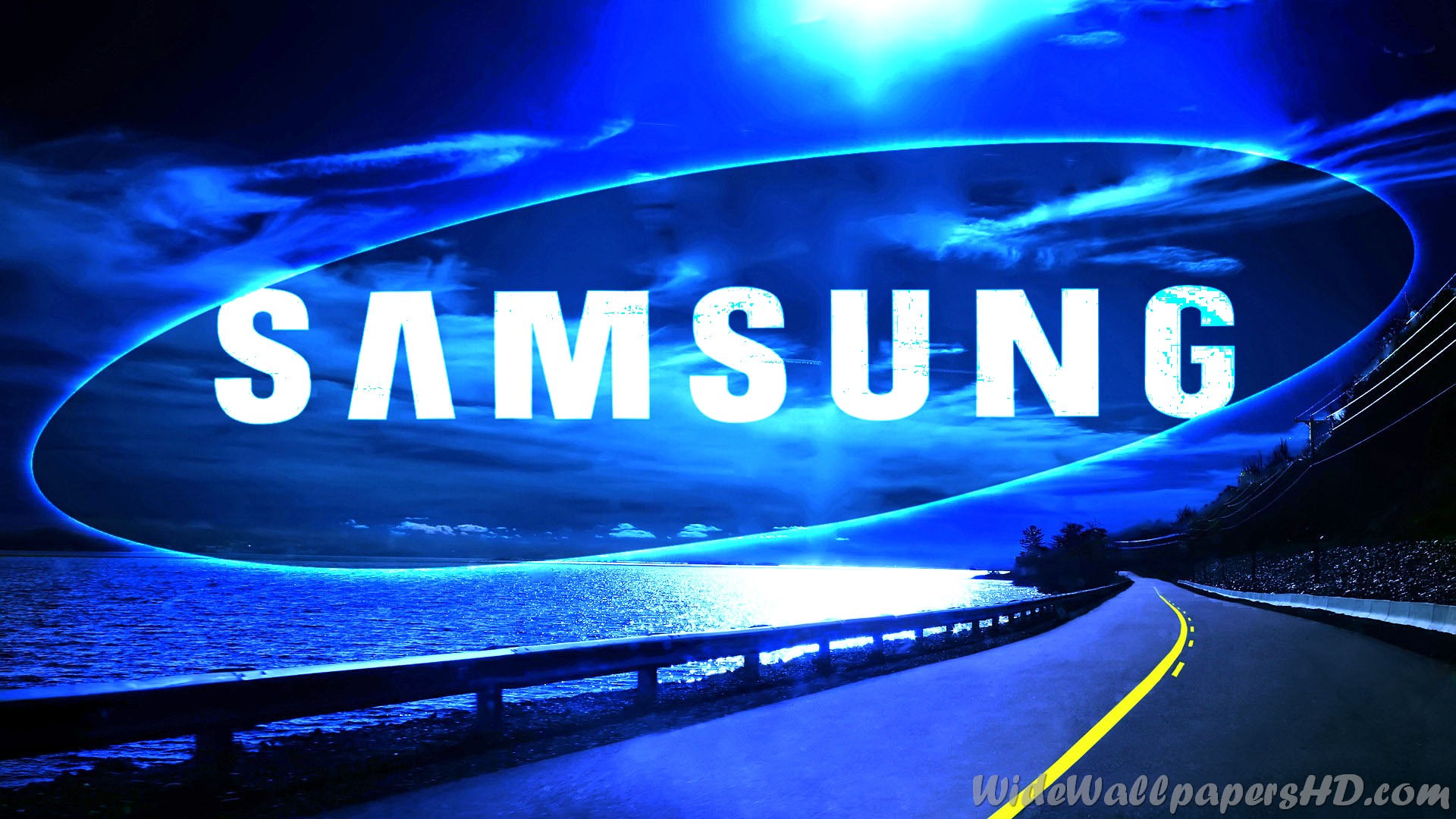 Samsung City Landscapes Logo Wallpaper
