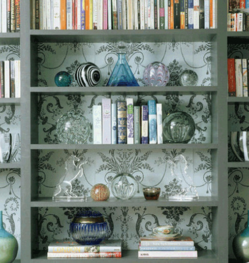49 Bookshelves With Wallpaper Behind, Cool Bookshelves Wallpaper