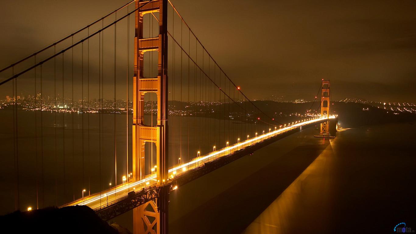 Download Wallpaper Golden Gate Bridge by Night San