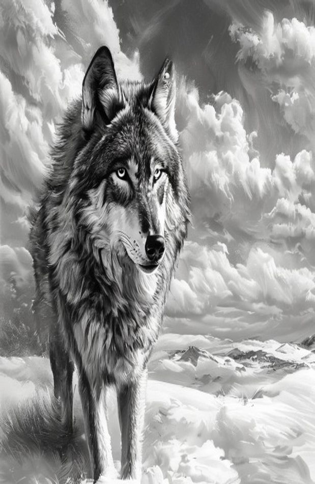 Black And White Wolf Wallpaper