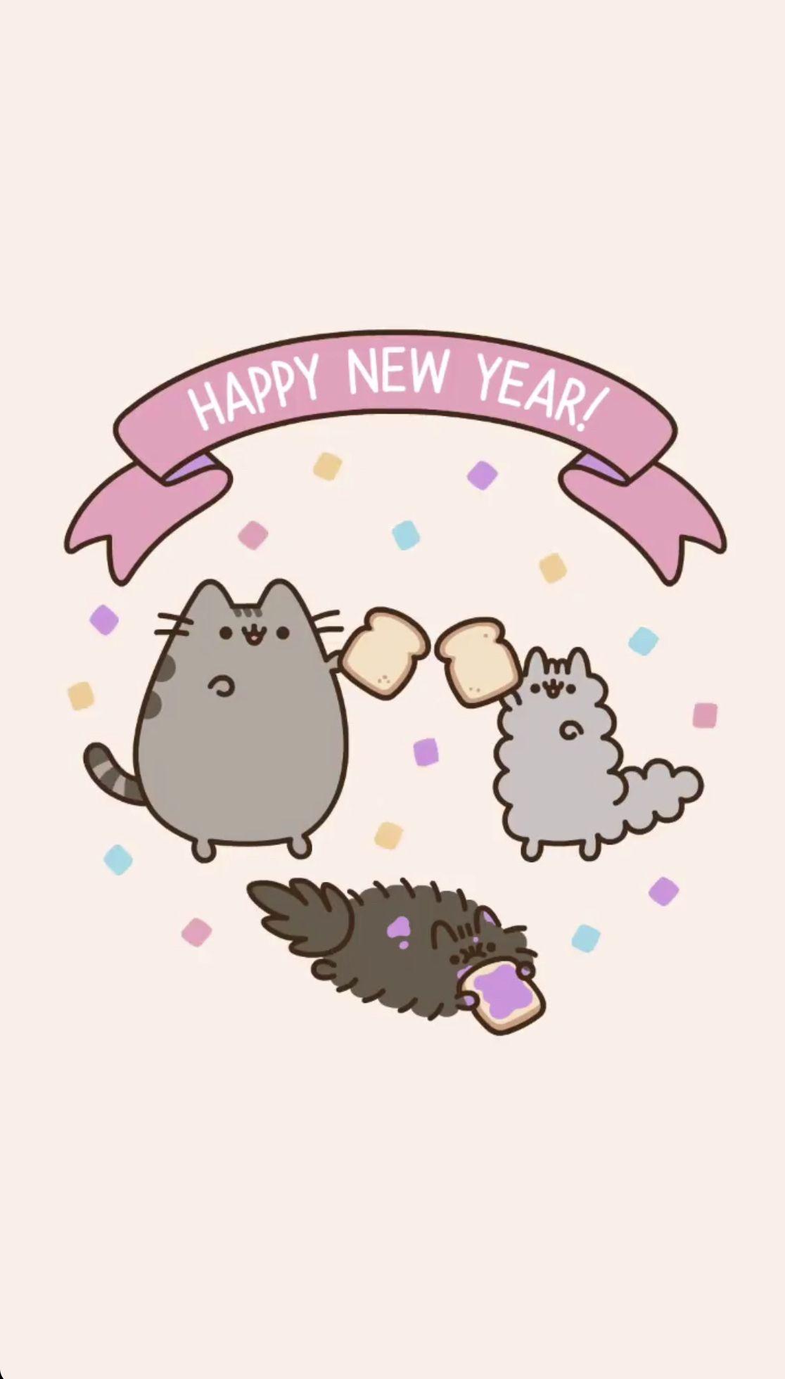 Happy New Year Pusheen Wallpaper Cat Cute