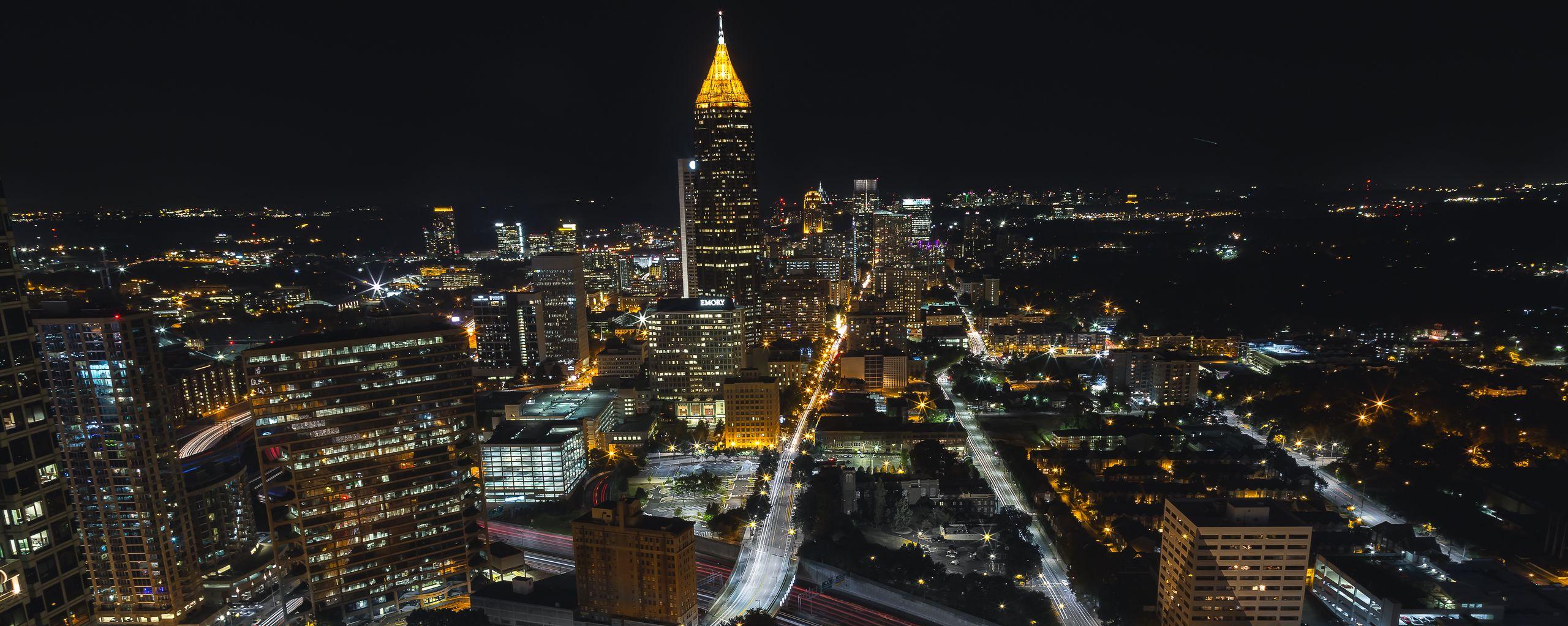 Free download Download wallpaper 2560x1024 atlanta usa night buildings ...