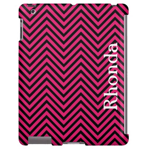 Pink And Black Chevron iPad Case