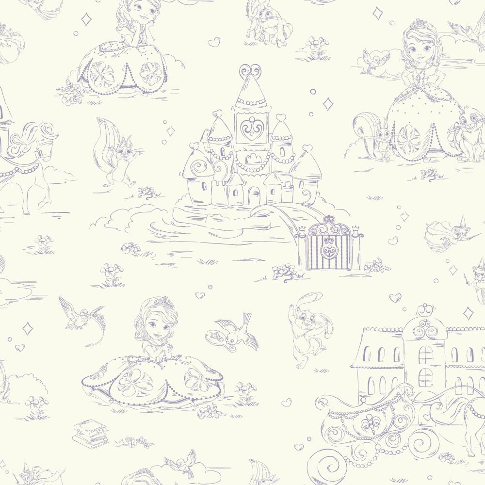 Walt Disney Kids Ii Sofia Toile Wallpaper