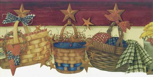 Baskets Wallpaper Border Inc