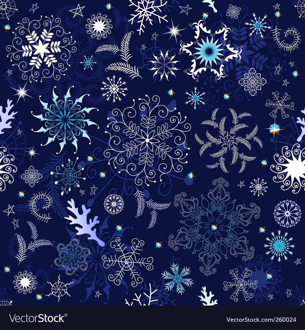 Seamless Dark Blue Christmas Wallpaper Royalty Vector