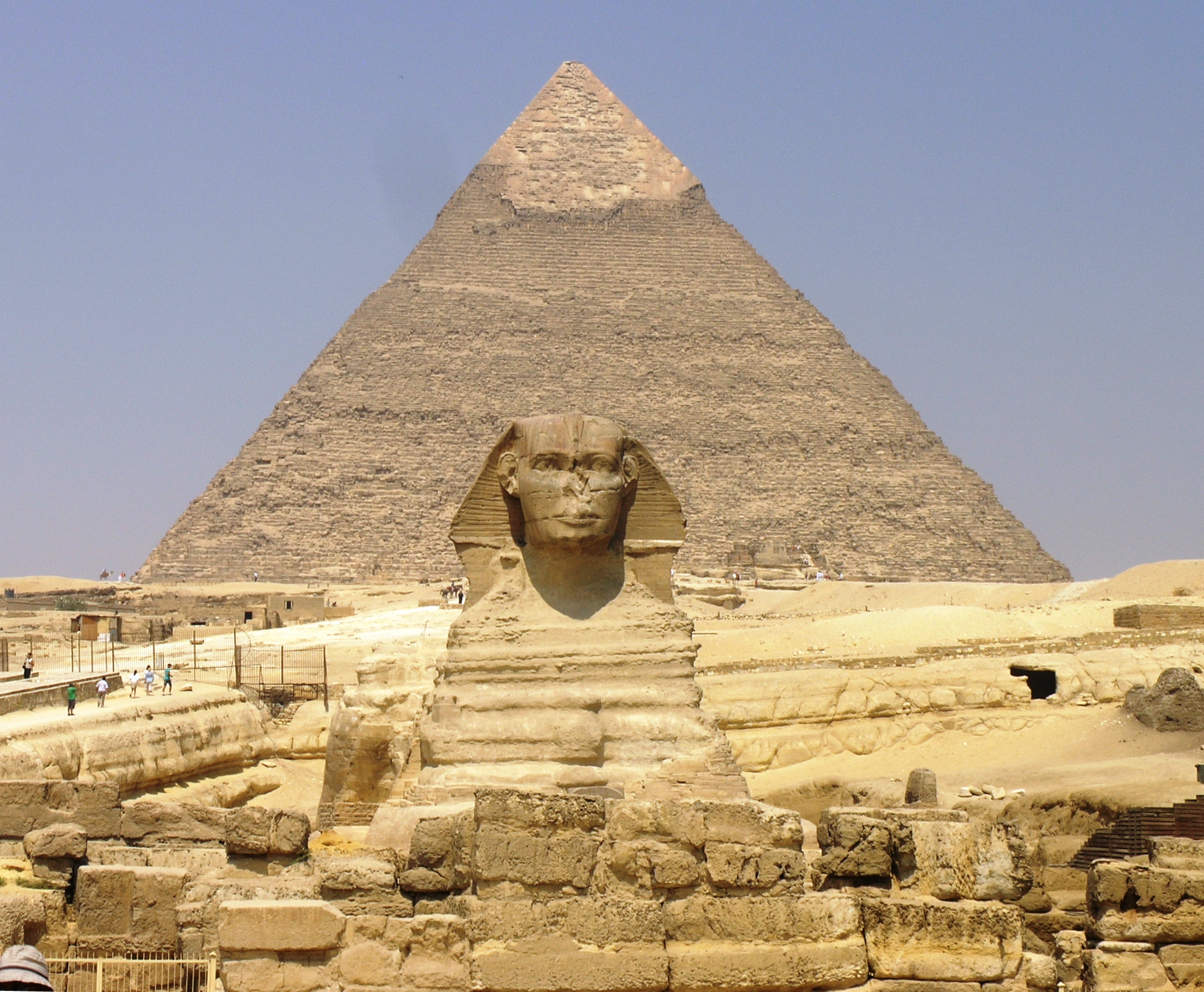 Giza Plateau Great Sphinx With Pyramid Of Khafre In Background Jpg