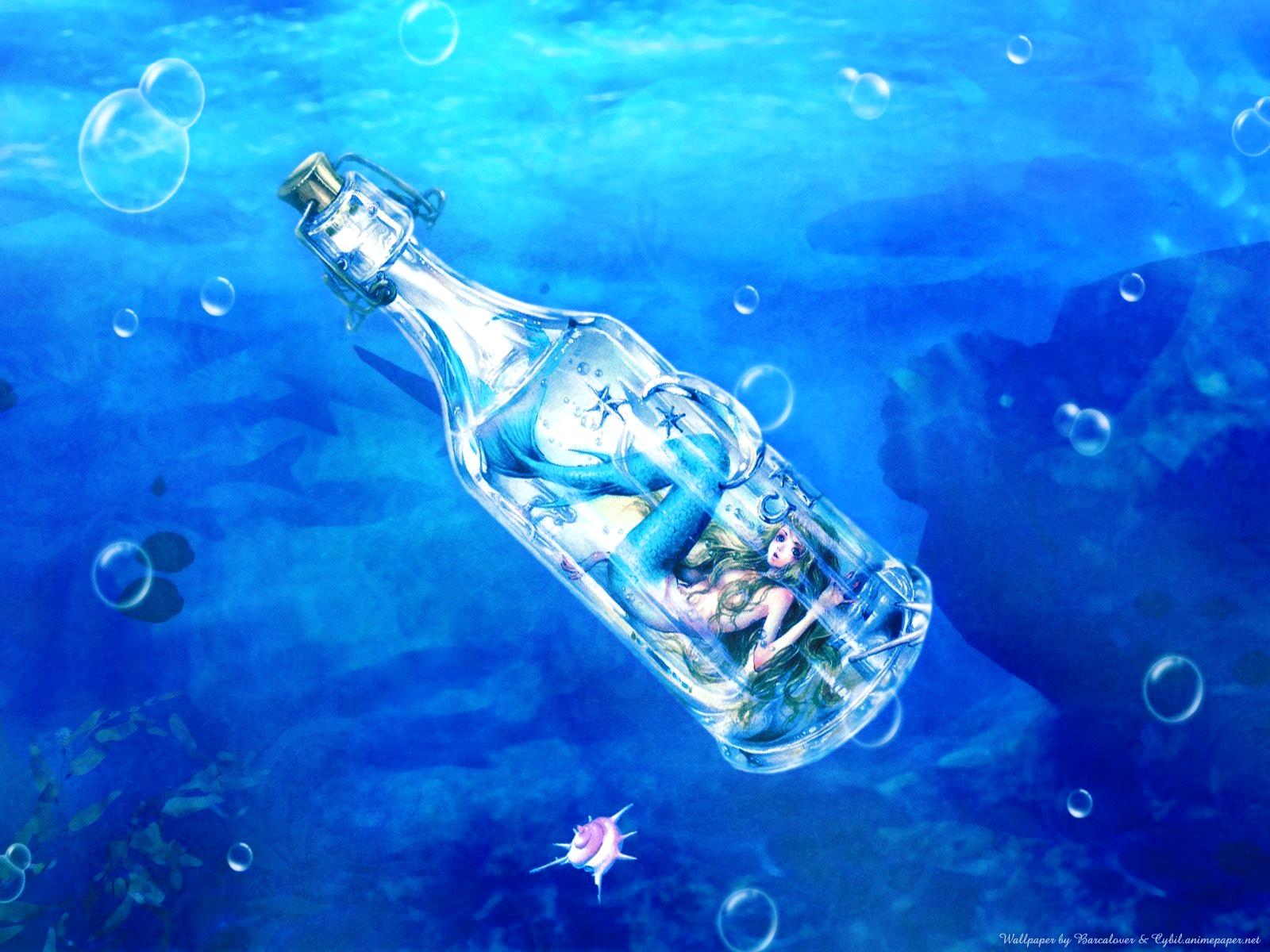 Mermaid In A Bottle Wallpaper Background
