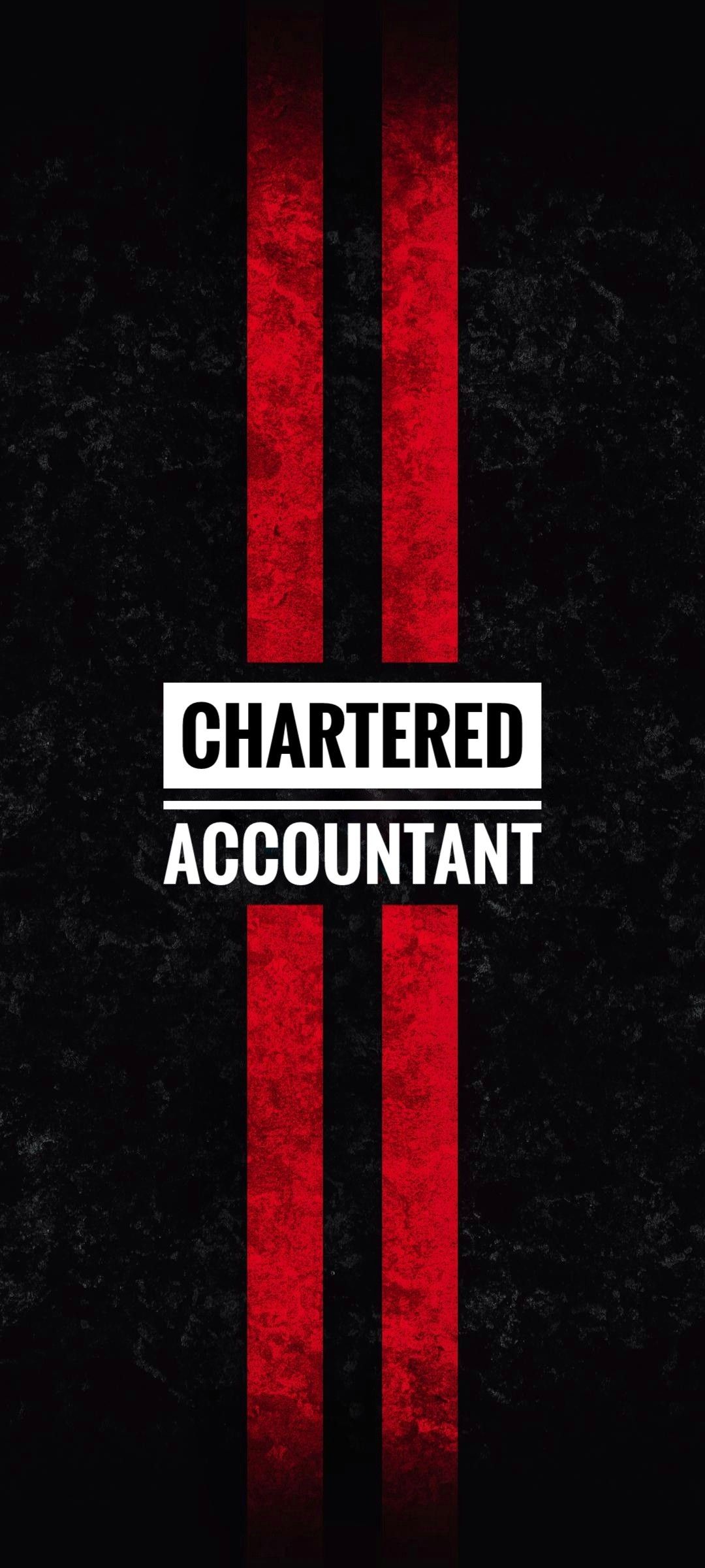 Red And Black Striped Background With Chartered Accountant Text Wallpaper