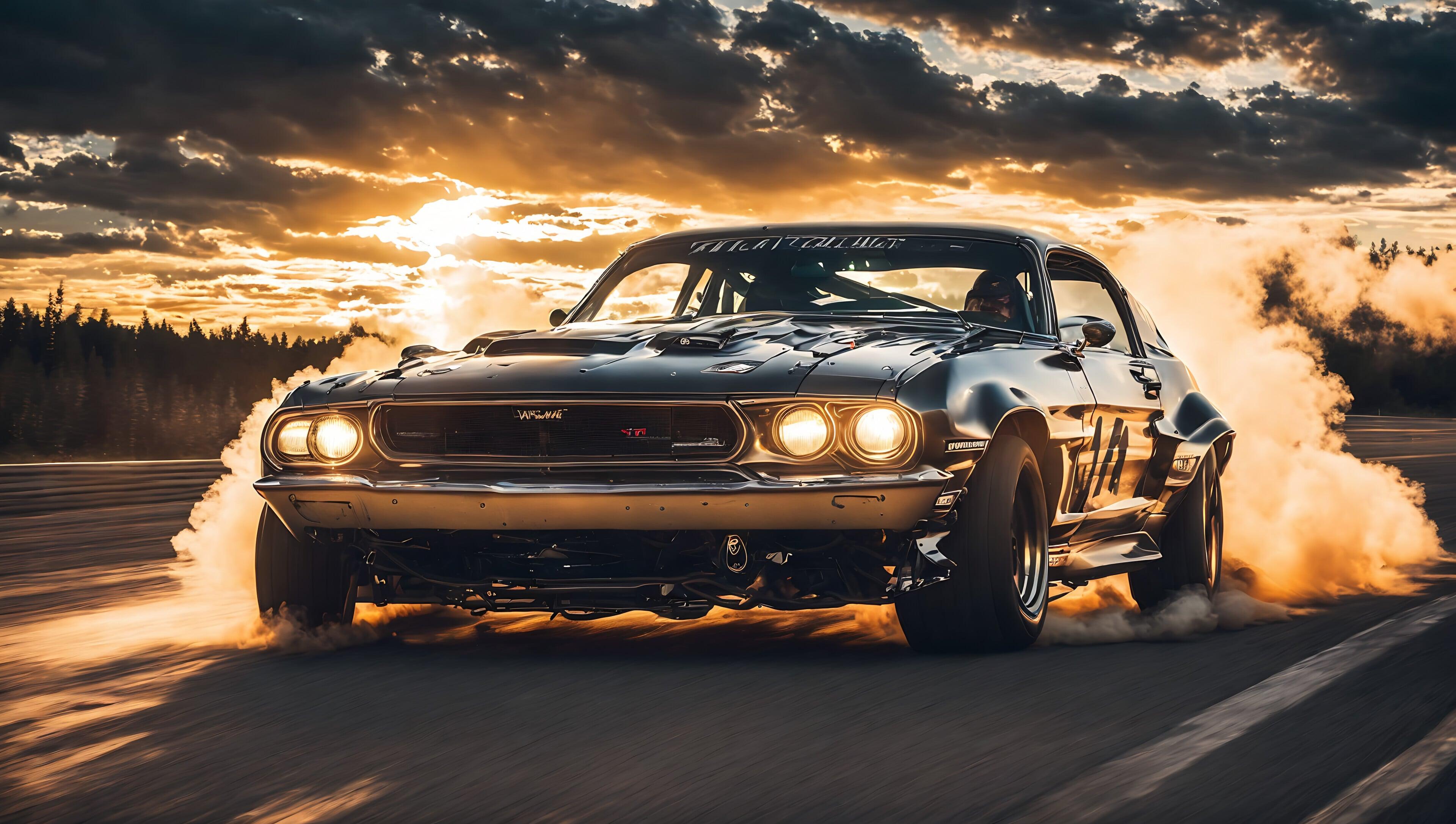 4K Wallpaper Muscle cars on track rStableDiffusion