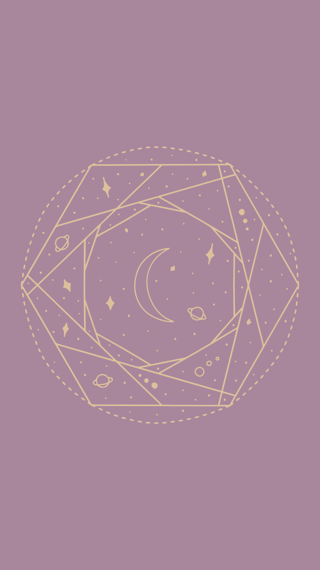 Purple And Gold Celestial iPhone Wallpaper For Women Witchy