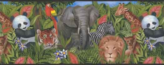 Jungle Animal Wallpaper Border BR4460B   Wallpaper Border