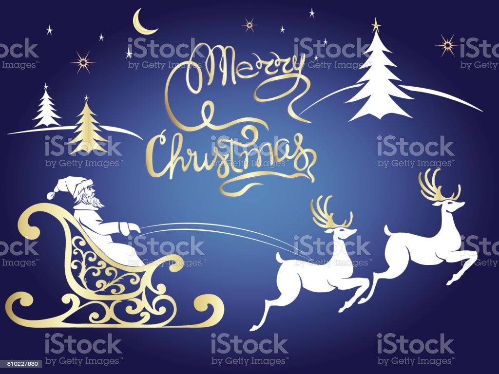Deer Merry Christmas Poster Template Stock Illustration