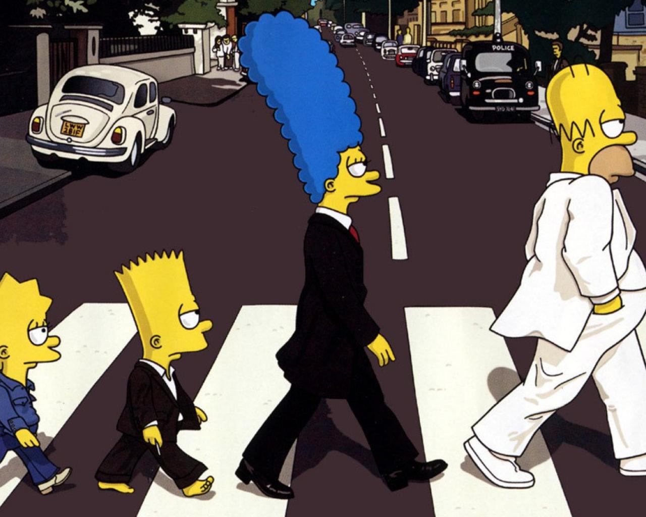 Abbey Road Beatles The Simpsons HD Wallpaper Hq Desktop