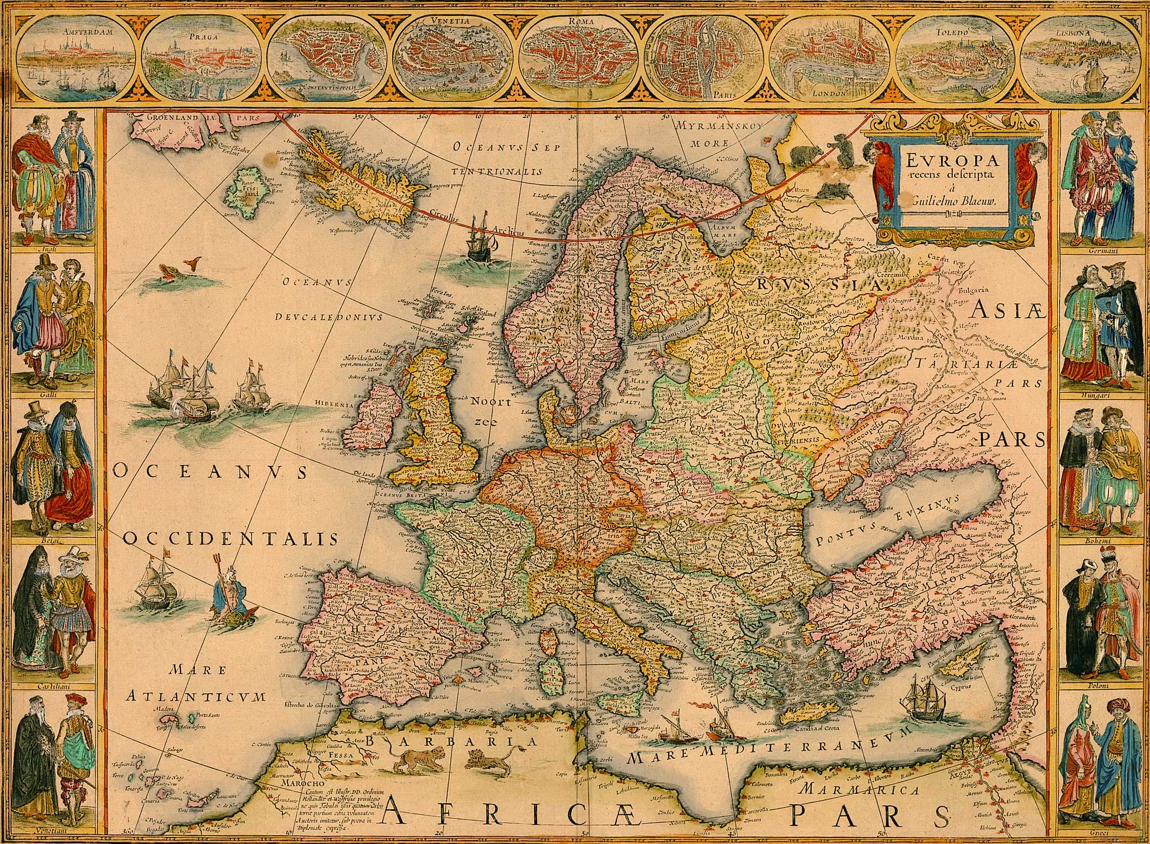 Old map of Europe Renaissance period