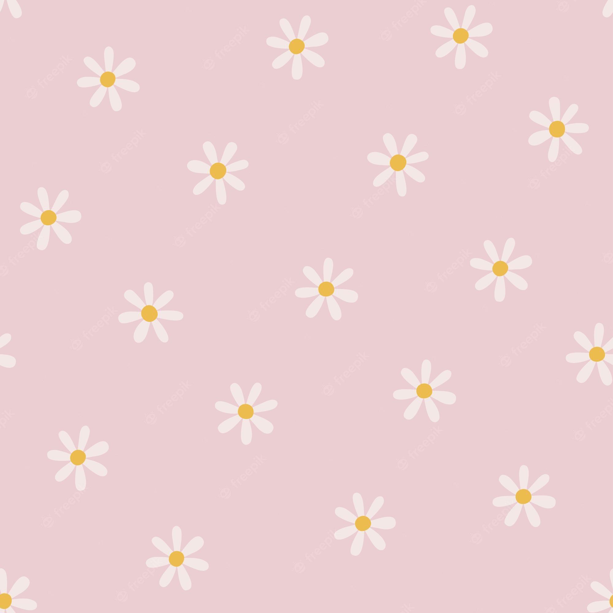 Premium Vector Cute Seamless Pattern With Chamomile