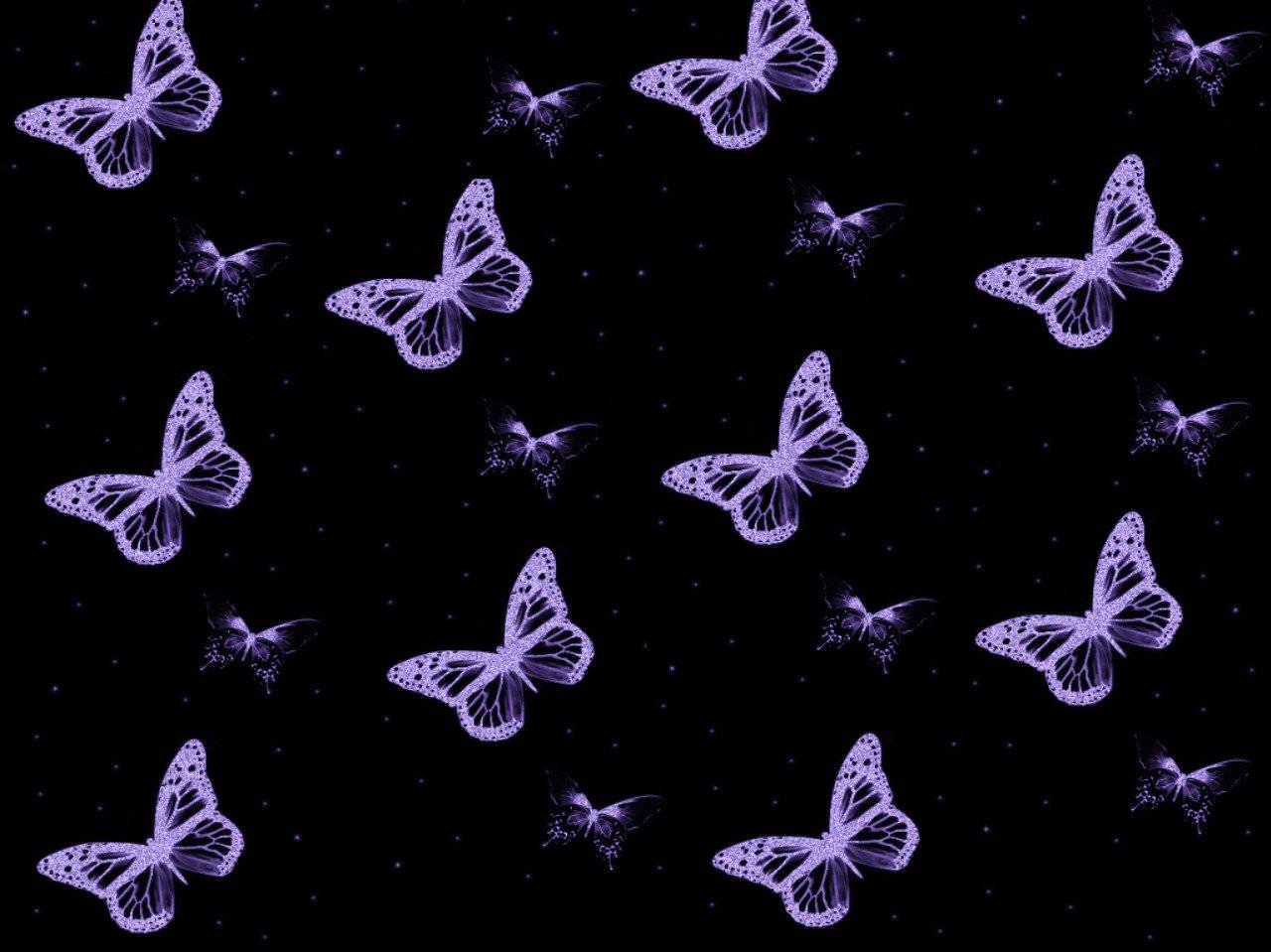 Pretty Aesthetic Purple Butterfly Collage For Puter