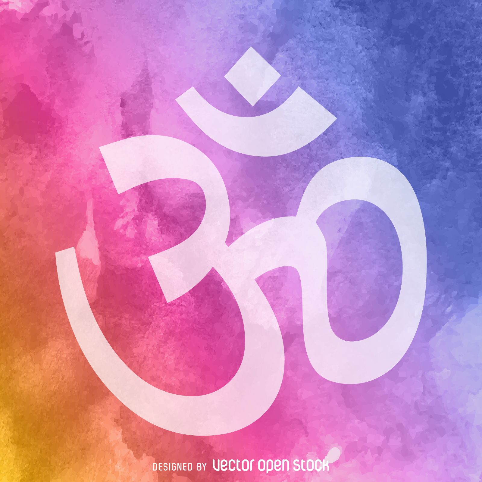 Design Featuring The Om Or Aum Sign In White Over A Watercolor