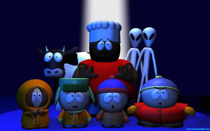 South Park Kids With Chef Aliens Beam Bovine