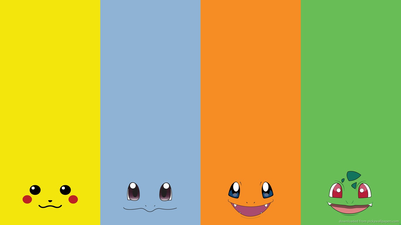Four Pokemon Faces Wallpaper