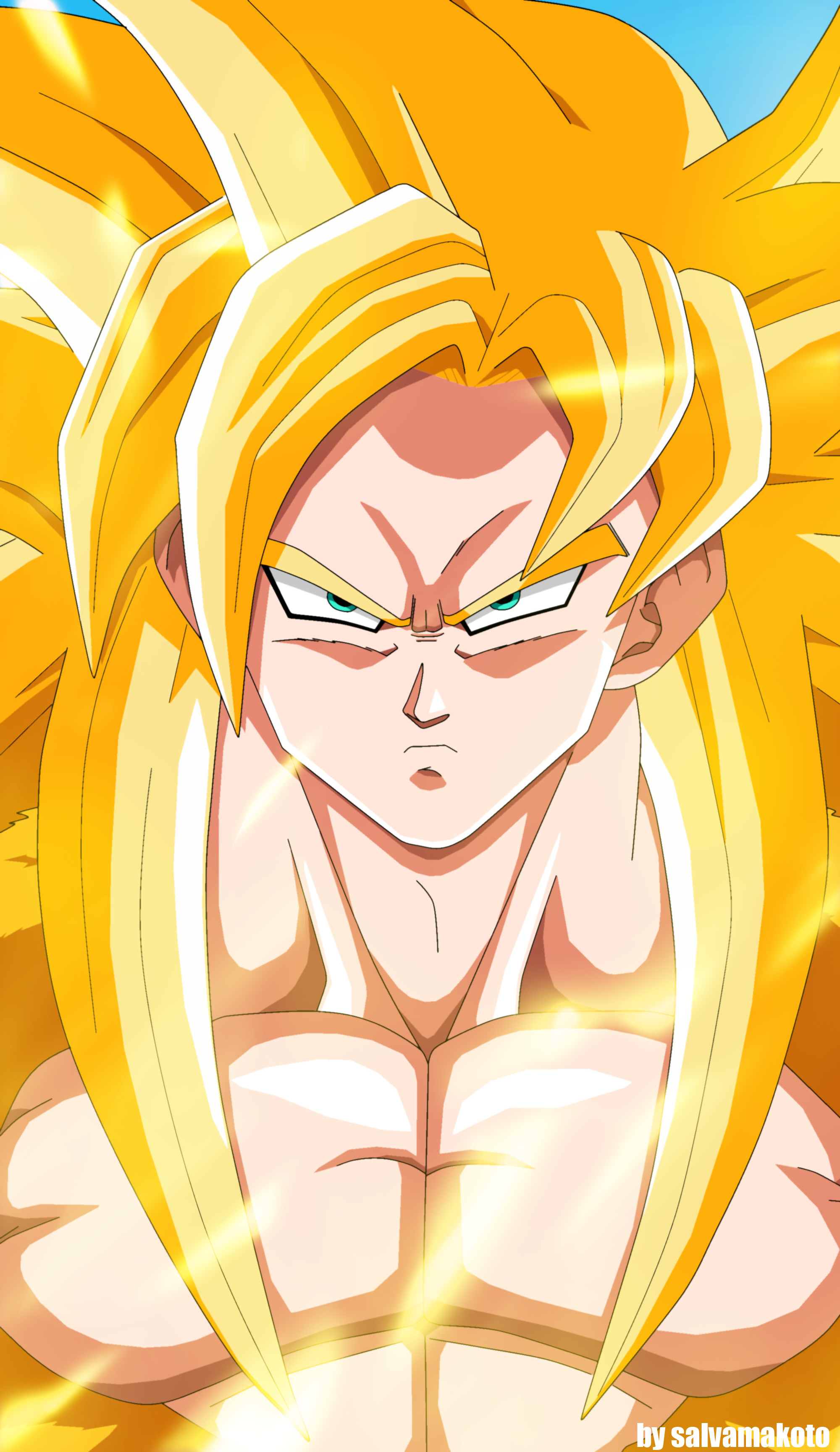 Imagem dos desenhos animados HD de Dragon Ball Z, Super Saiyan