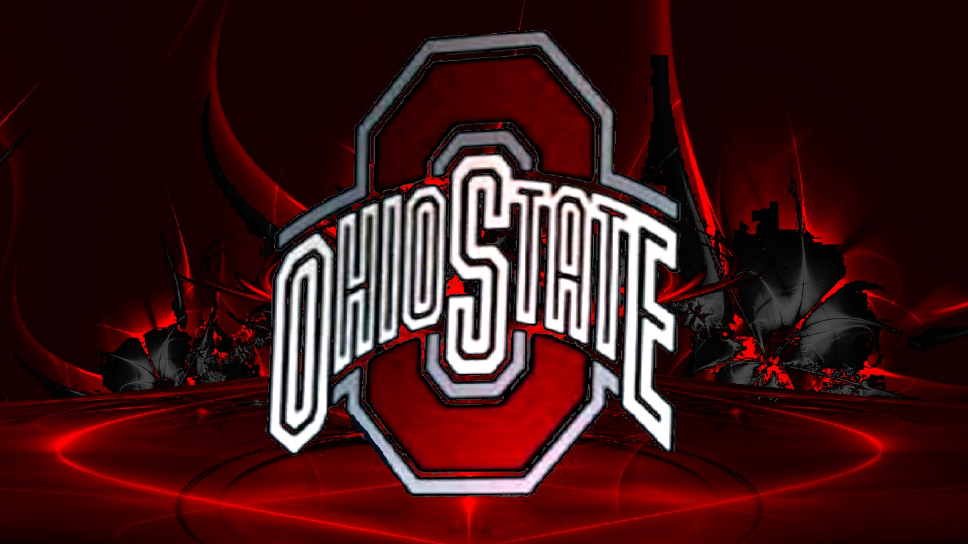 Ohio State Red Block O On An Abstract Mm Wallpaper