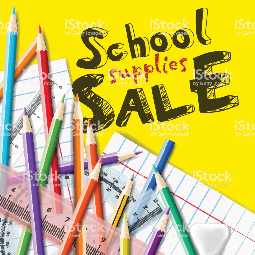 Back To School Background With Supplies Wholesale Ad Vector