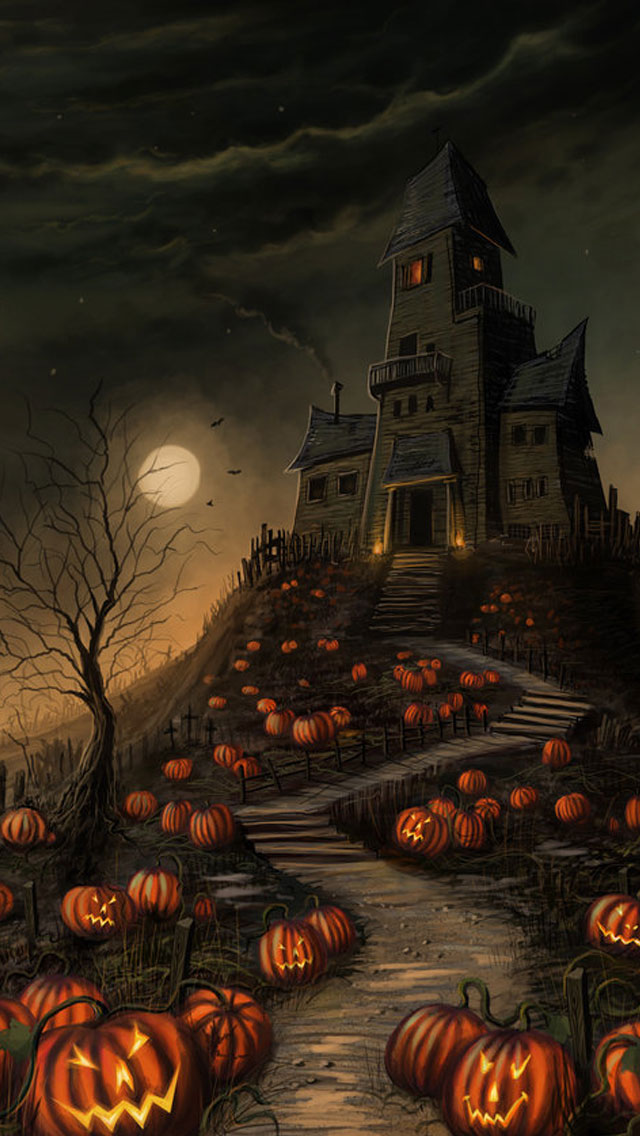 Halloween Haunted House iPhone 5s Wallpaper