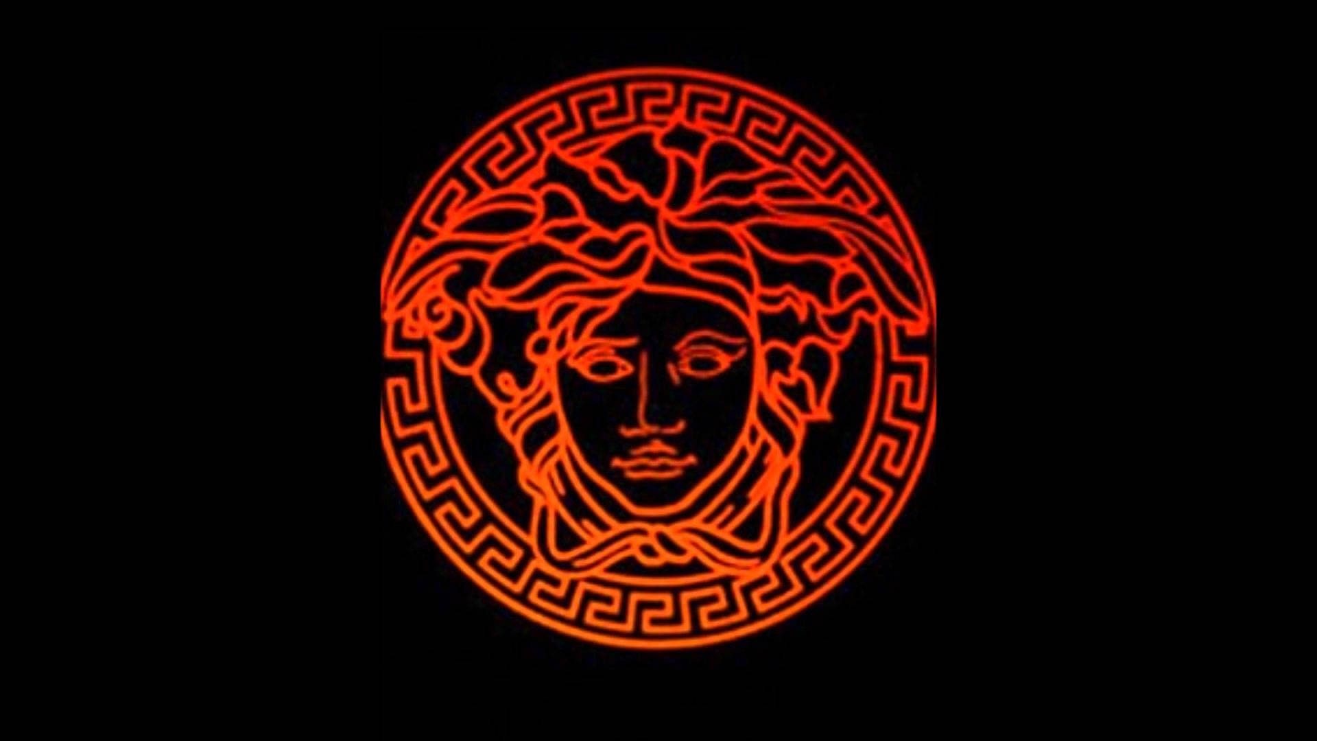 Red Versace Logo Black Wallpaper