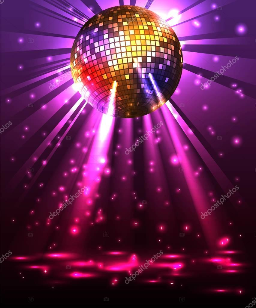 Sparkling disco ball Night party Disco ball Disco