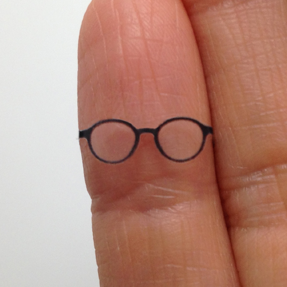 Dollhouse Miniature Eyeglass Male Bernie Black