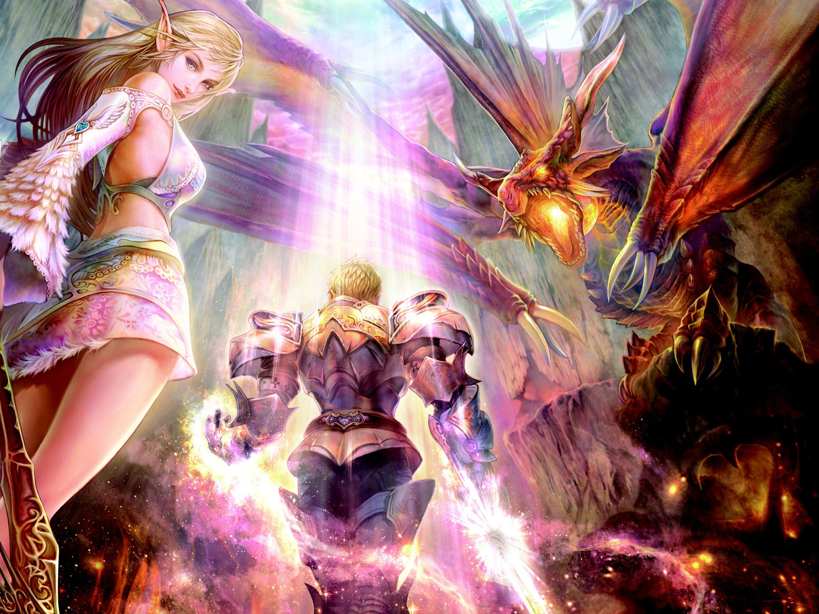 Fairy knight and the dragon wallpapers and images   wallpapers