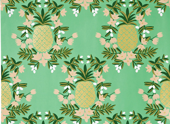 Home Wallpaper Green Gold Pineapple