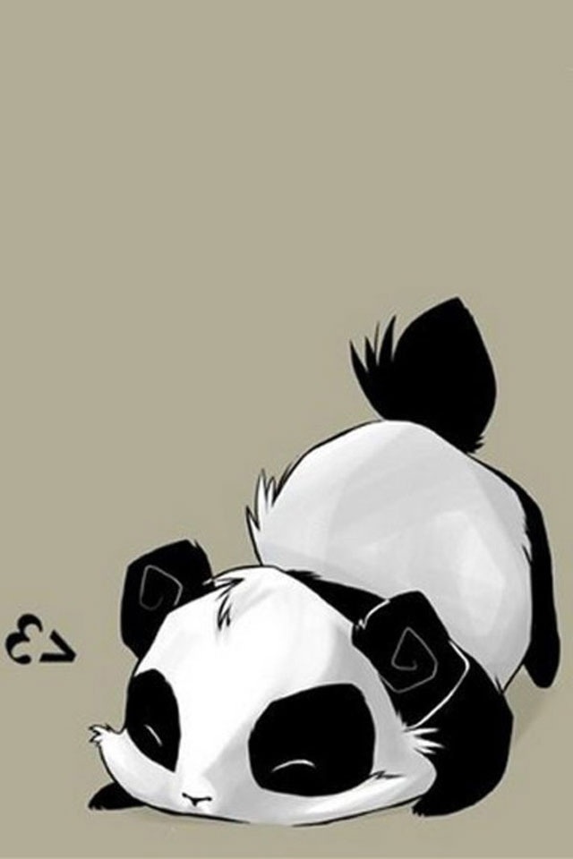 HD Black And White Panda iPhone 4s Wallpaper Background
