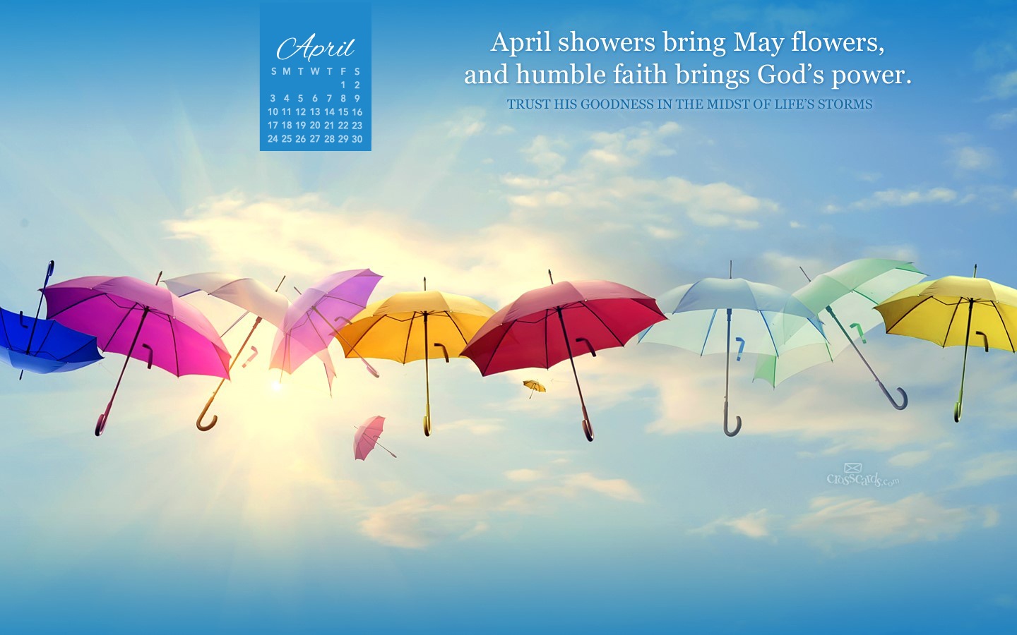 April 2016   Gods Power Desktop Calendar  Free April Wallpaper