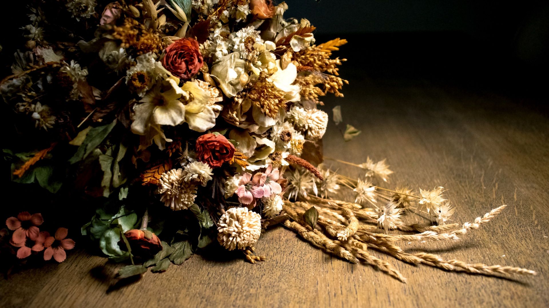 Desktop Wallpaper Bouquet Of Dried Flowers HD Image Picture