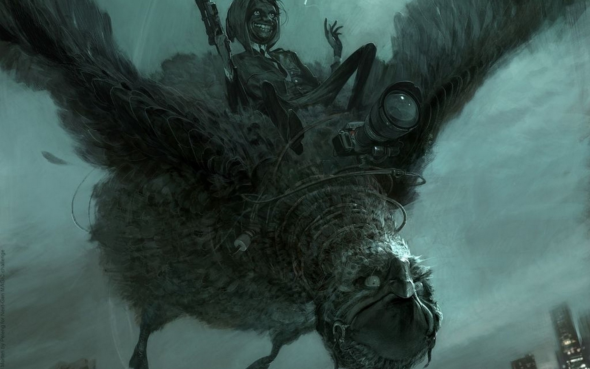 Fantasy Art Dark Creepy Spooky Flight Fly Monster Creatures Wallpaper
