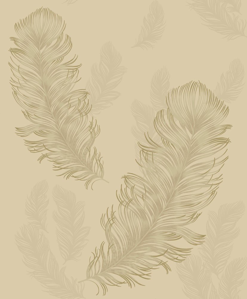 Amazoncom Arthouse Sirius Bird Feather Wallpaper Gold Home