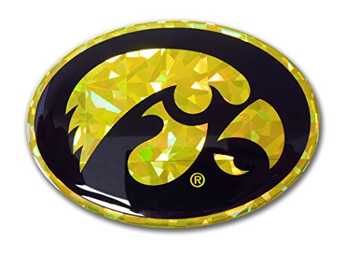 Iowa Hawkeyes Color NCAA Reflective 3D Decal Domed Sticker Emblem
