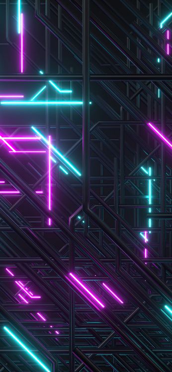 Wallpaper Neon Purple And Green Sign Light